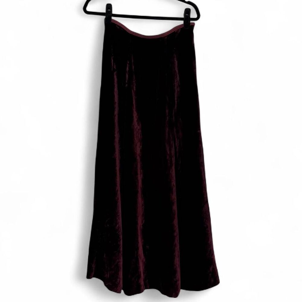ralph lauren country vintage burgundy crushed velvet maxi skirt
